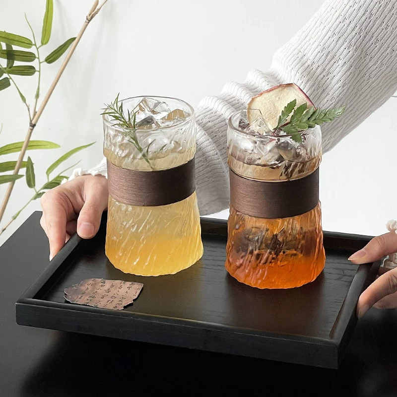 Cốc thủy tinh bọc tre chống nóng và chống bỏng kiểu Nhật, cốc cà phê thẩm mỹ cao, cốc trà, cốc nước sáng tạo, cốc đựng đồ uống.