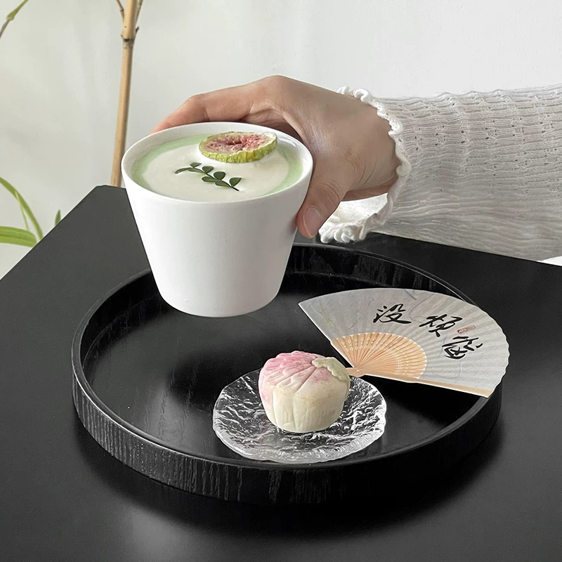 Cốc cà phê tối giản phong cách retro Nhật Bản, cốc nghệ thuật latte miệng rộng bằng gốm, cốc cầm tay mờ kiểu cổ điển, cốc miệng hình miệng lợn, tinh tế và cao cấp.