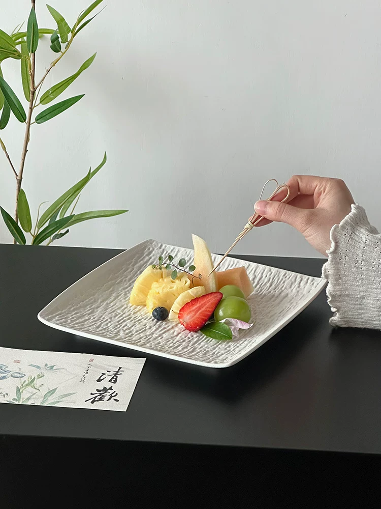 Đĩa sứ cổ điển, đĩa tráng miệng cao cấp, đĩa trái cây trà chiều, đĩa màu trơn, đĩa trái cây, đĩa ăn tối tinh tế