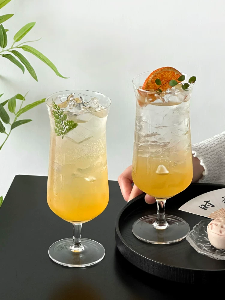 Ly thủy tinh cao kiểu Trung Quốc, ly có giá trị thẩm mỹ cao, ly cocktail, ly rượu, ly nước ép, ly nước có ga, ly đựng đồ uống.