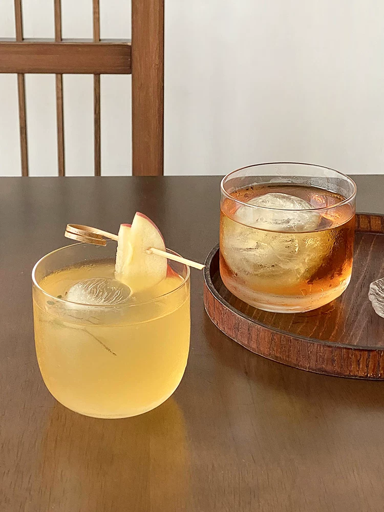 Ly thủy tinh siêu mỏng kiểu Trung Quốc mới, có giá trị thẩm mỹ cao, ly đựng đá viên cocktail, ly cà phê đá phong cách ins, ly latte, ly cổ điển.
