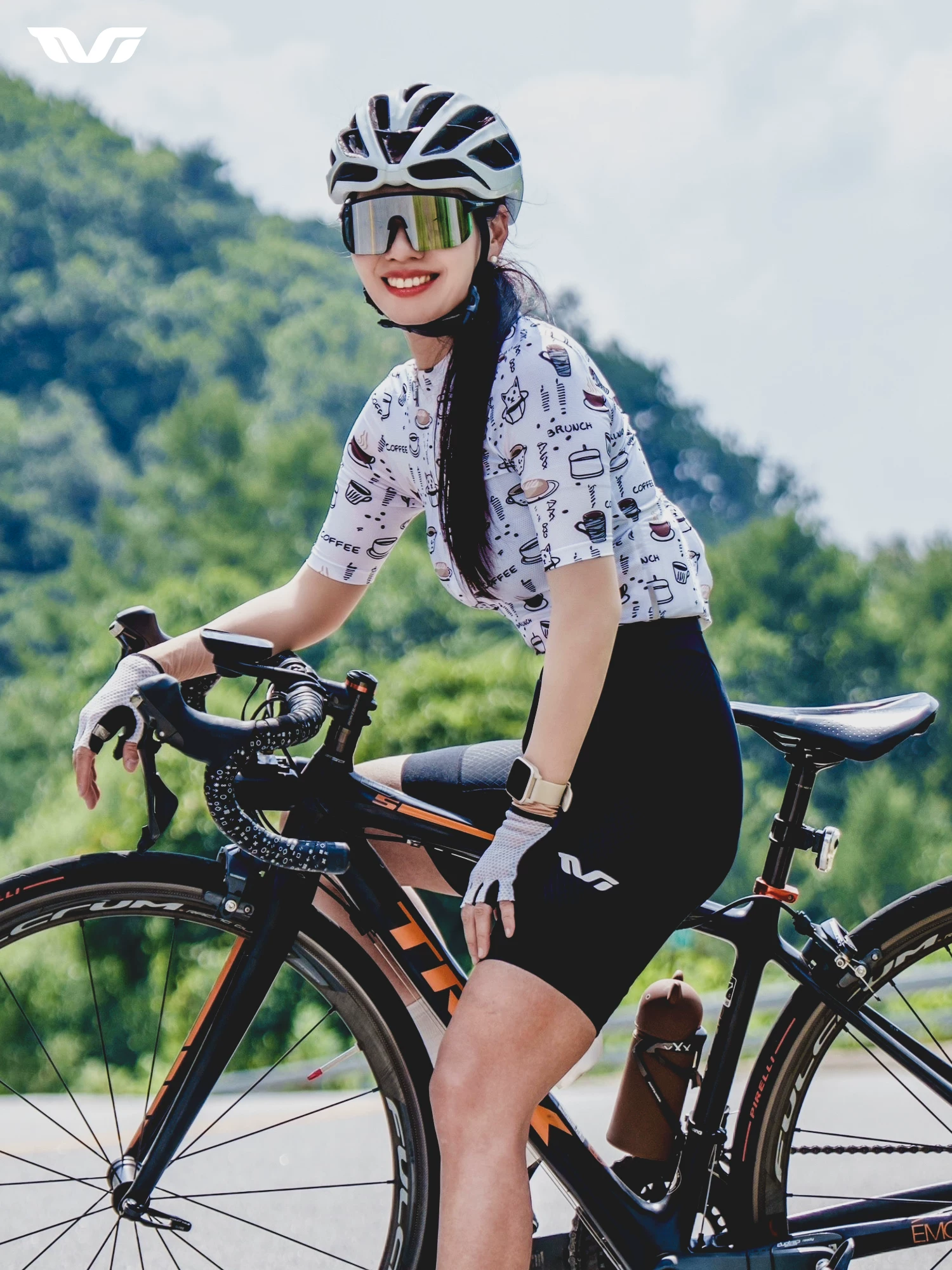 Áo thể thao đạp xe Rock Brothers TVI series nhanh khô, thấm hút mồ hôi, áo ngắn tay mùa xuân hè dành cho nữ