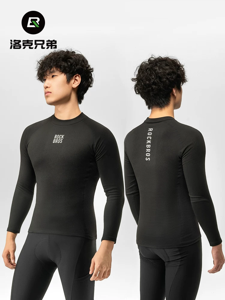 Áo thun dài tay giữ nhiệt mùa thu đông của Rock Brothers dành cho nam đi xe đạp áo lót bên trong bằng lông cừu dành cho nữ