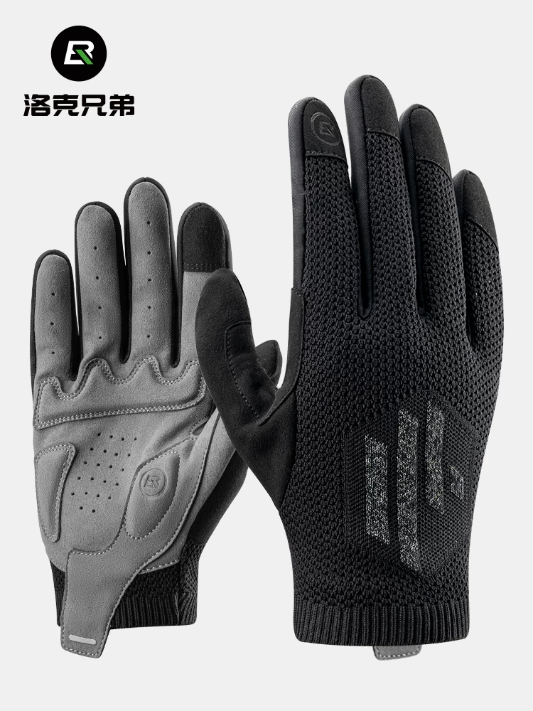 Găng tay đi xe đạp Rock Brothers ngón tay dài dành cho nam giới đi xe đạp leo núi dệt kim thoáng khí găng tay chống trượt mùa xuân, mùa hè và mùa thu
