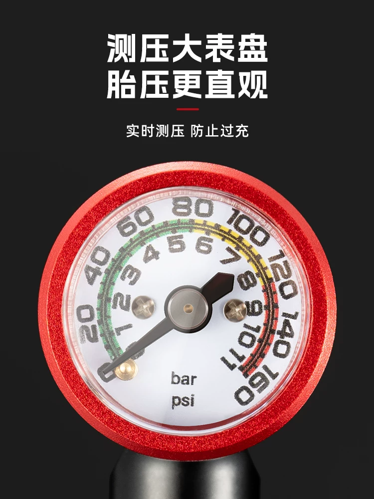 Bộ dụng cụ sửa chữa van CO2 nhanh Rock Brothers, van Mỹ/Pháp, đồng hồ đo áp suất xe đạp leo núi/đường trường