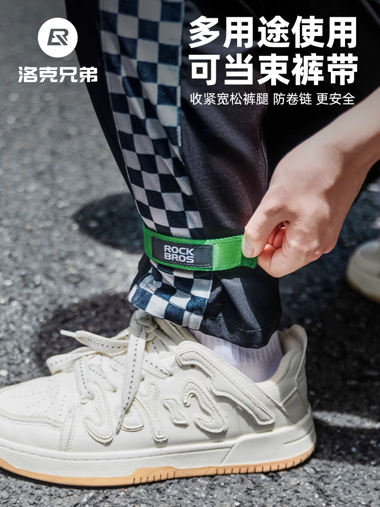 Dây buộc xe đạp gấp Rock Brothers có dây đeo chân Velcro, dây buộc phụ kiện đa năng, dây buộc, dây đeo quần.