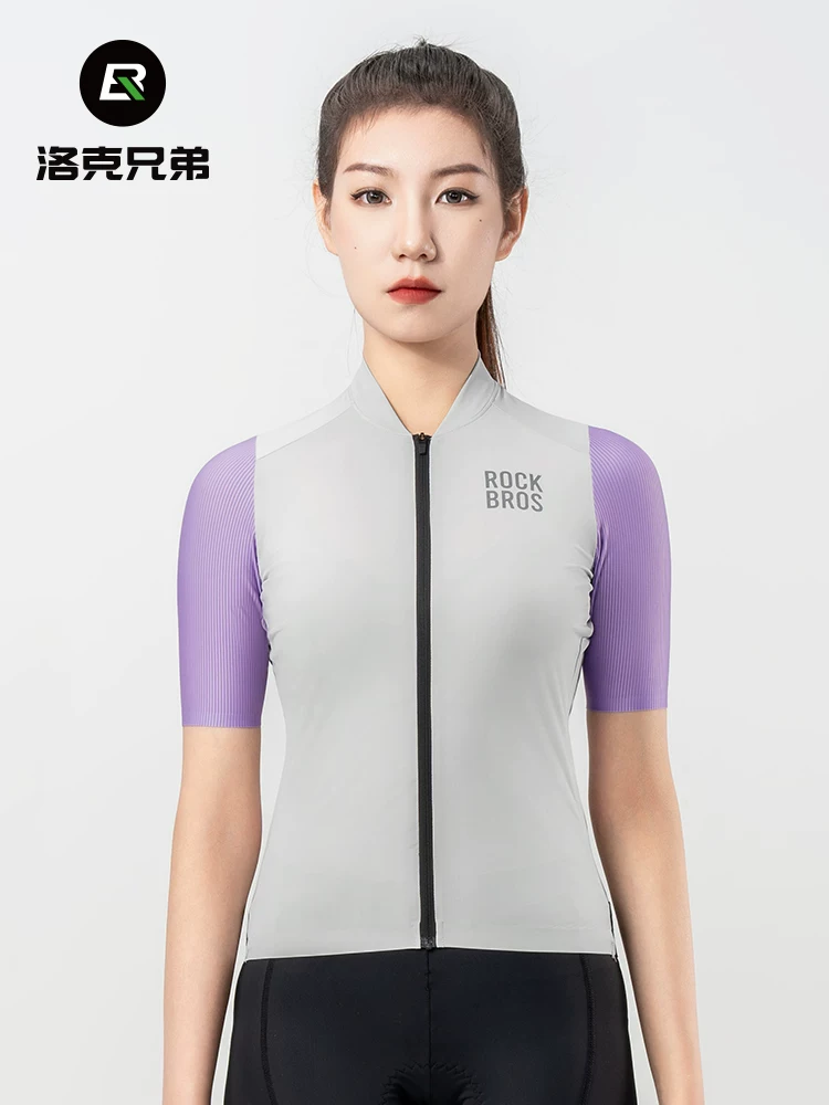 Áo thể thao đi xe đạp Rock Brothers ngắn tay mùa hè dành cho nữ xe đạp leo núi xe đạp đường bộ thoáng khí nhanh khô đồ thể thao