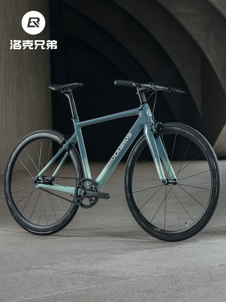 Xe đạp đường trường Rock Brothers tay lái phẳng bằng sợi carbon T700 xe đạp giải trí đô thị đi xe đạp phanh chữ V một tốc độ dành cho nam và nữ