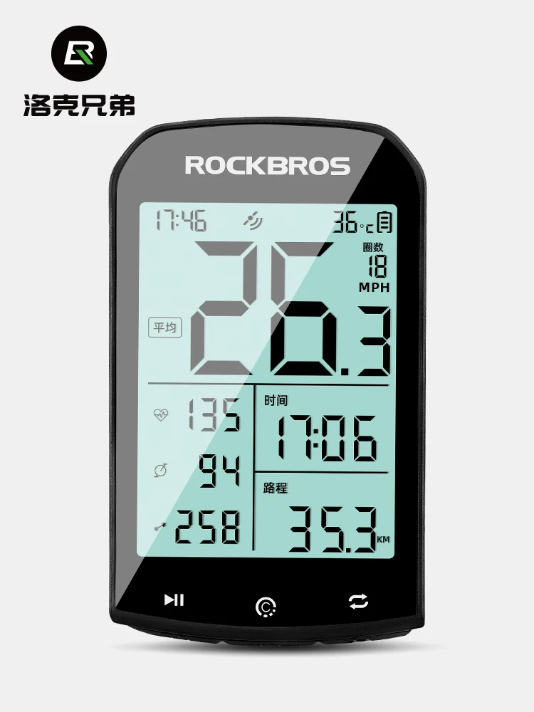 Máy tính xe đạp Rock Brothers GPS không dây, đồng hồ đo tốc độ xe đạp đường trường và leo núi, định vị, đo nhịp đạp, đồng hồ đo quãng đường