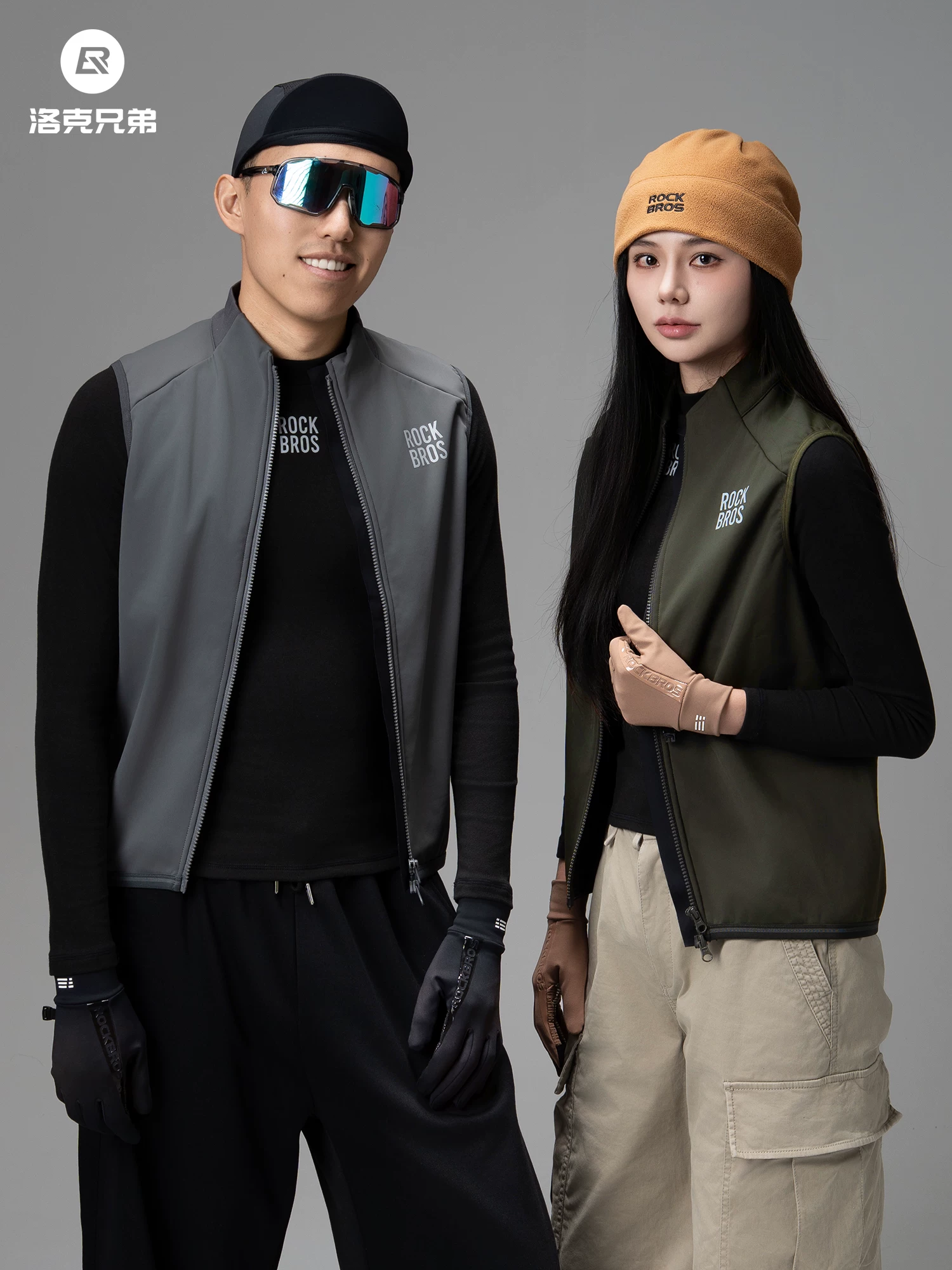 Áo khoác đi xe đạp chống gió Rock Brothers áo khoác lông cừu giữ nhiệt cho xe đạp đường bộ dành cho nam và nữ mùa thu đông
