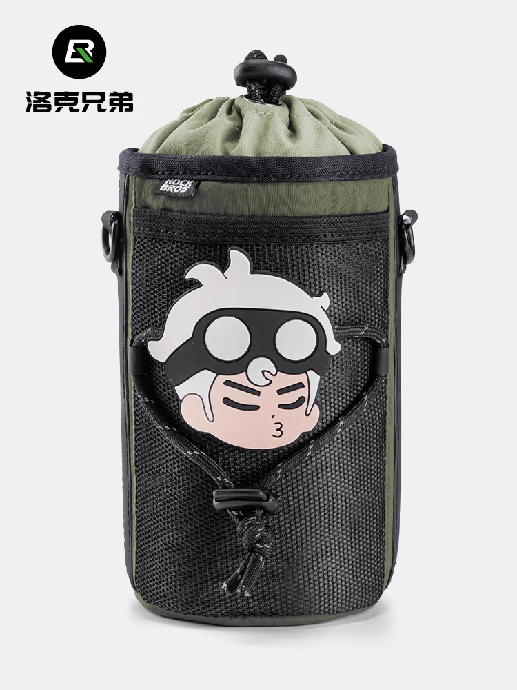 Túi đựng bình nước cho xe đạp Rock Brothers, túi đựng nước cho xe đạp có thể gập lại, giá đỡ cốc nước, túi gắn trên tay lái phía trước, túi đựng xe đạp đường trường có dây rút.