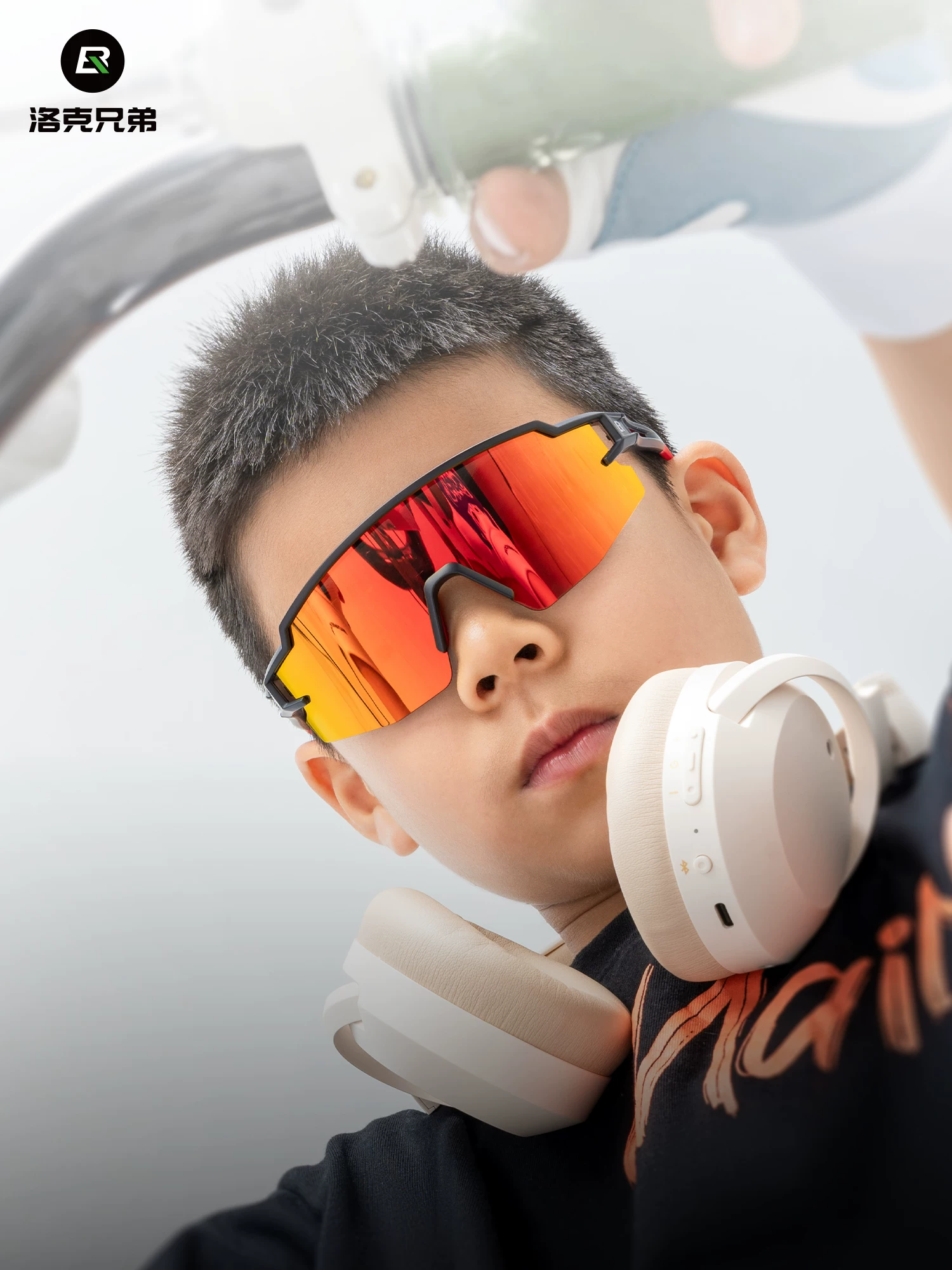 Kính đi xe đạp dành cho trẻ em Rock Brothers phân cực chống gió và chống cát dành cho nam giới trẻ tuổi thể thao ngoài trời đi xe đạp và chạy bộ bảo vệ mắt
