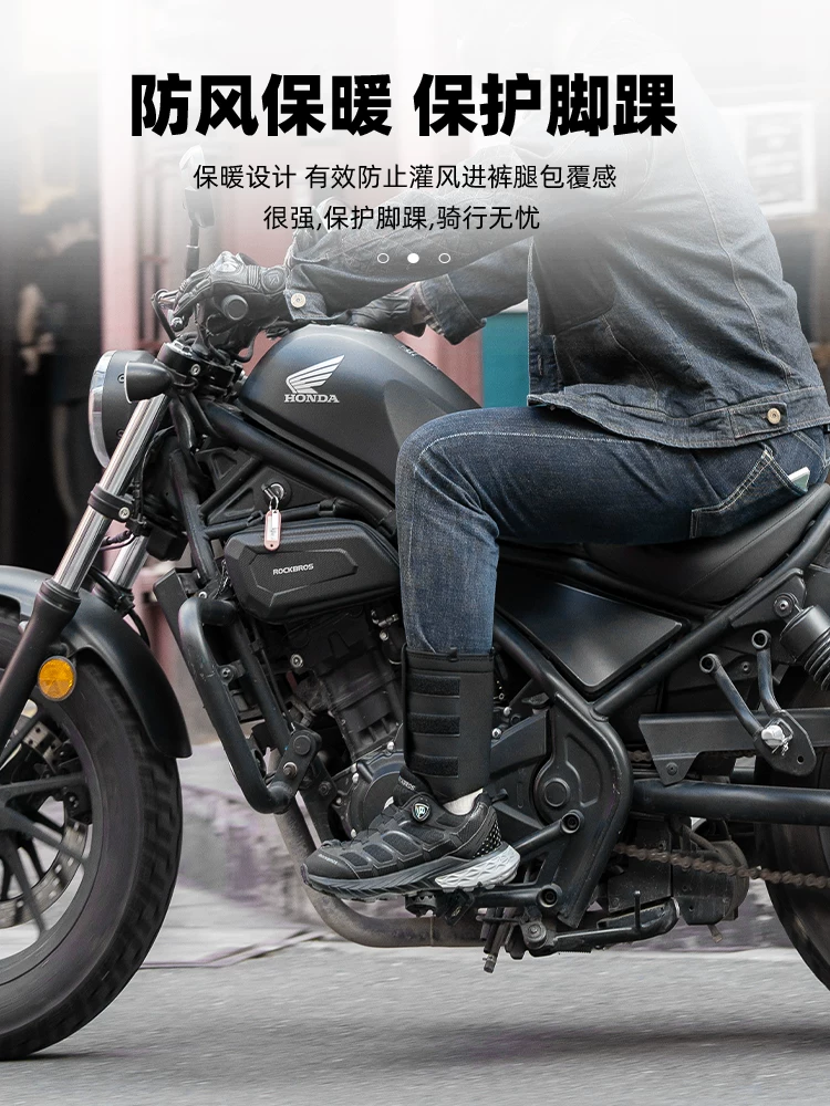 Miếng bảo vệ mắt cá chân xe máy Rock Brothers, miếng bảo vệ khớp chống gió và ấm áp, miếng bảo vệ chân đi xe đạp chống lạnh, thiết bị xe máy dành cho nam giới