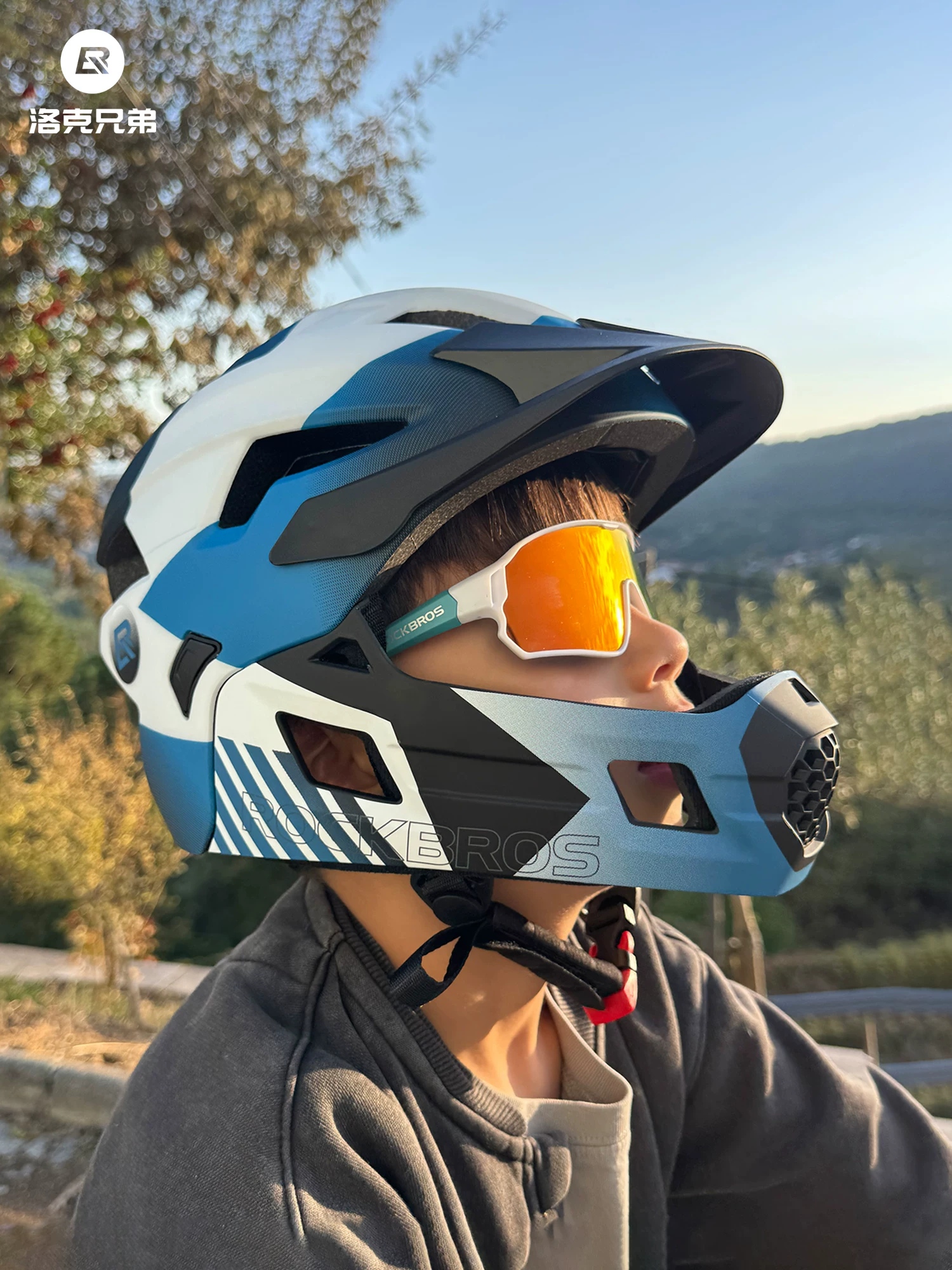 Mũ bảo hiểm xe đạp cân bằng cho trẻ em Rock Brothers, dành cho bé trai và bé gái, thiết bị đi xe đạp, mũ bảo hiểm xe đạp full-face