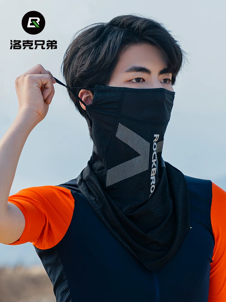 Khăn che mặt chống nắng Rock Brothers, chất liệu vải lụa đá, che kín mặt, khăn quàng cổ, dành cho nam, mùa hè, dùng khi câu cá, đi xe máy