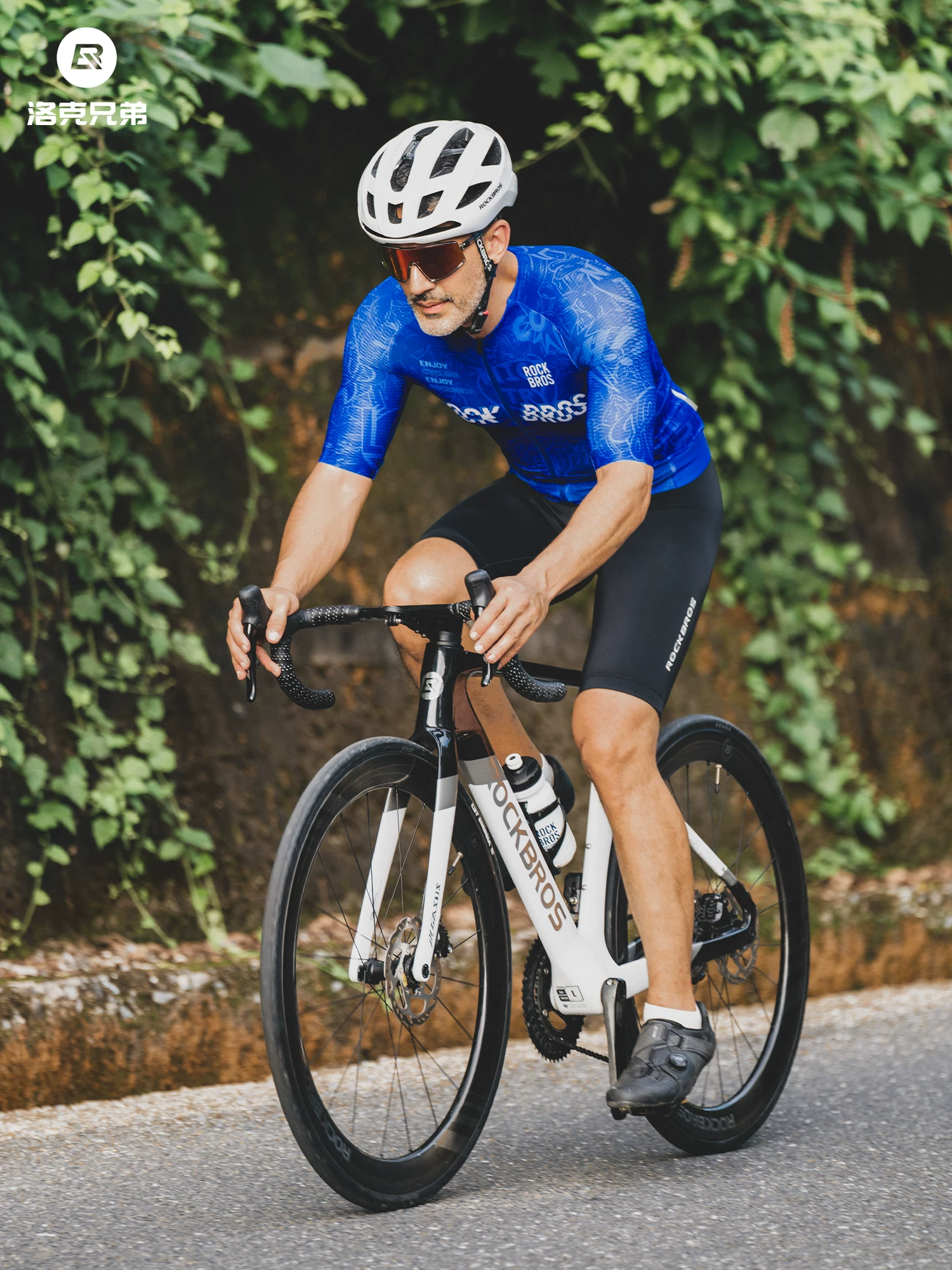 Rock Brothers in hình graffiti đi xe đạp áo jersey ngắn tay quần short bộ xe đạp đường bộ thể thao nam mùa hè