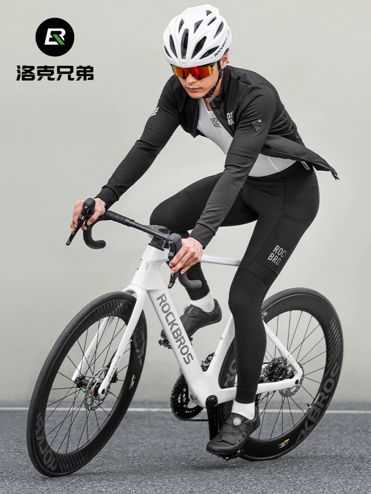 Quần đi xe đạp Rock Brothers dành cho nam, ấm áp, chống gió, nhẹ, lót lông cừu, thiết bị quần đi xe đạp đường trường mùa thu.