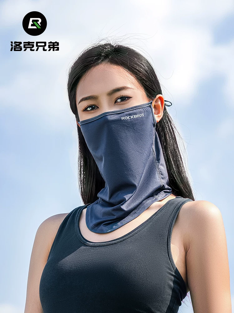 Khẩu trang che mặt chống nắng Rock Brothers, mũ trùm đầu đi xe máy, khăn quàng cổ bằng vải lụa đá mát, khăn che mặt mùa hè đi câu cá dành cho nam và nữ