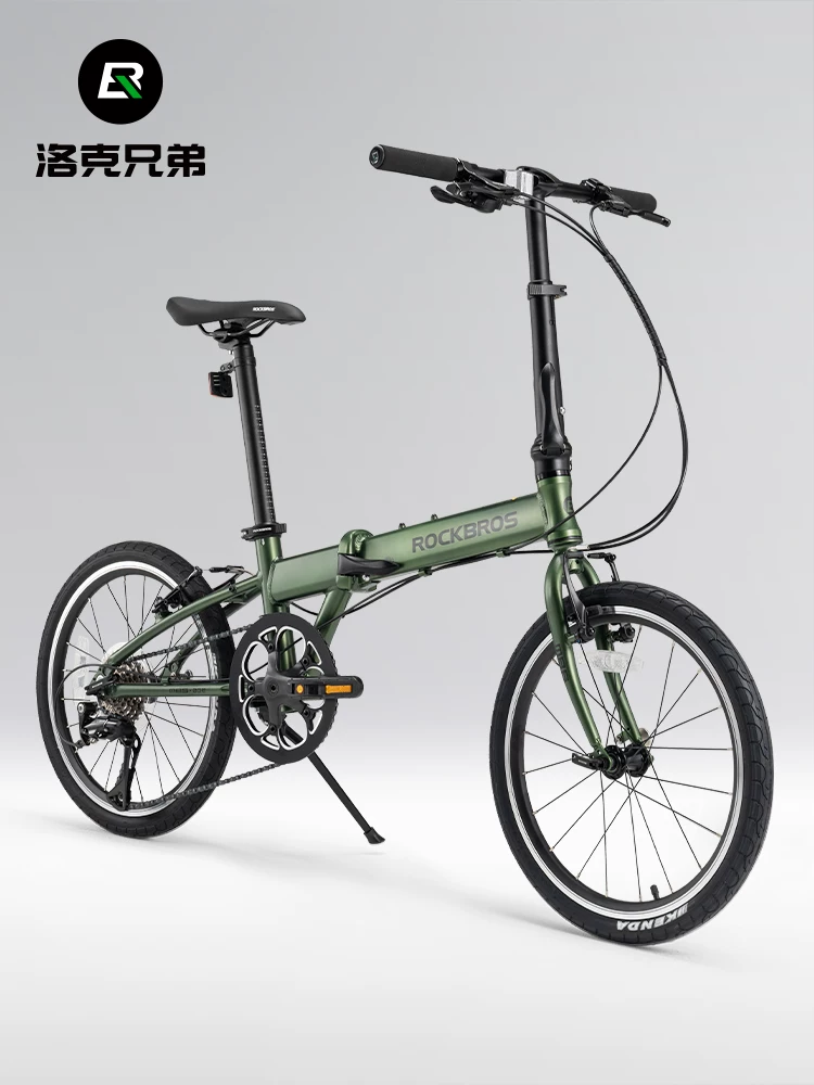 Xe đạp gấp Rock Brothers Xe đạp đi làm dành cho người lớn 20inch tốc độ di động với hộp số 8 tốc độ và phanh chữ V dành cho nam và nữ, xe đạp dành cho sinh viên