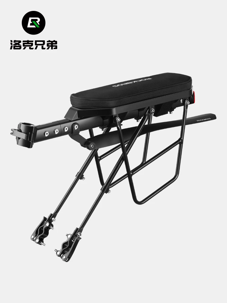 Giá để đồ phía sau xe đạp Rock Brothers có chắn bùn, đèn hậu, túi đựng đồ, xe đạp leo núi, xe đạp đường trường, giá để đồ bằng hợp kim nhôm tháo lắp nhanh
