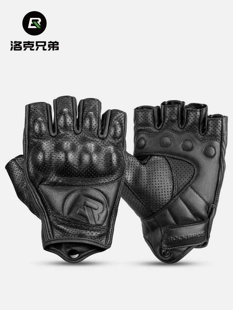 Găng tay đi xe máy Rock Brothers dành cho nam, găng tay nửa ngón mỏng mùa hè, đồ bảo hộ chống ngã địa hình, thiết bị dành cho người lái xe.