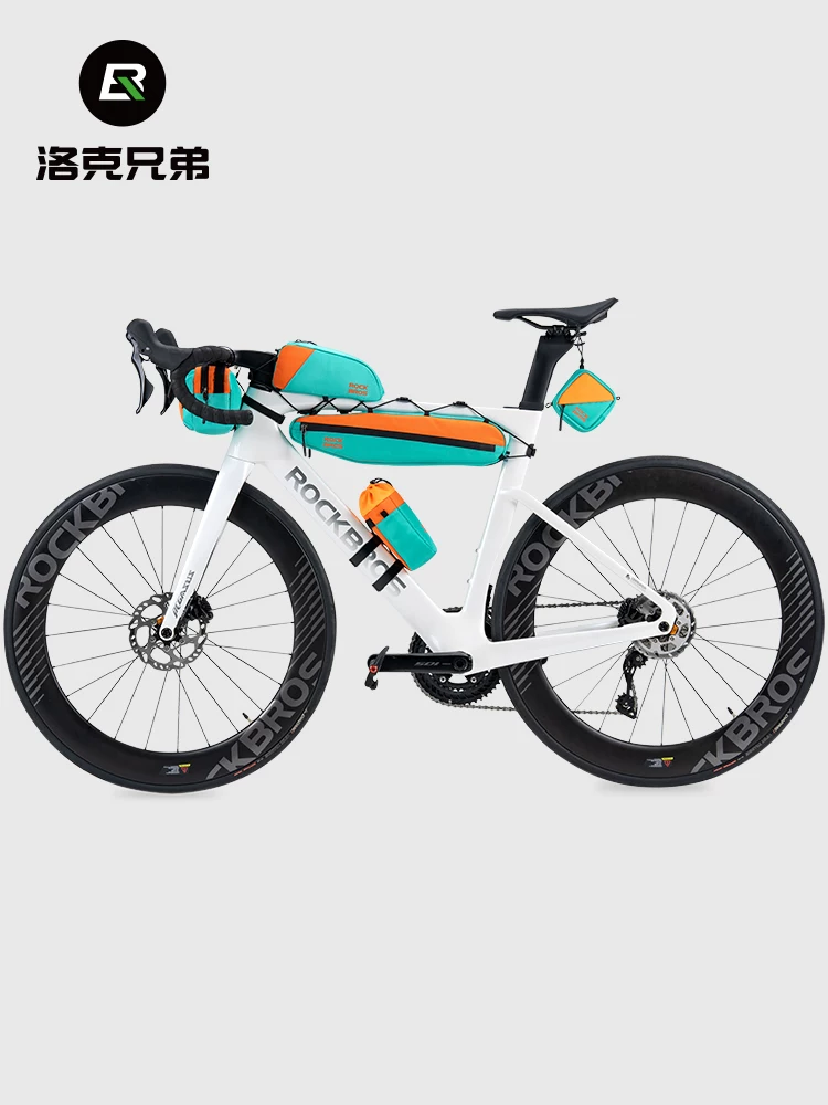 Bộ túi xe đạp Rock Brothers, gồm túi khung trước, túi trên ống trên và túi sau, phụ kiện đi xe đạp đường trường và leo núi