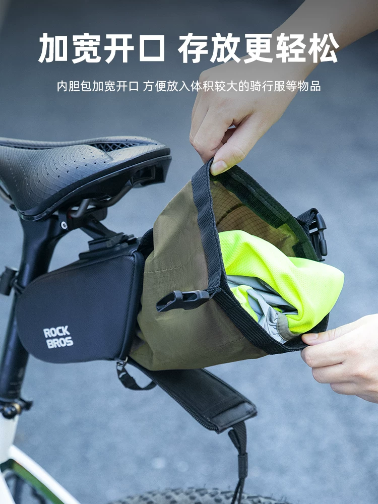 Túi đựng xe đạp Rock Brothers chống thấm nước, túi đuôi xe có thể mở rộng, túi yên xe phía sau, túi chia ngăn, thiết bị đi xe đạp đường núi