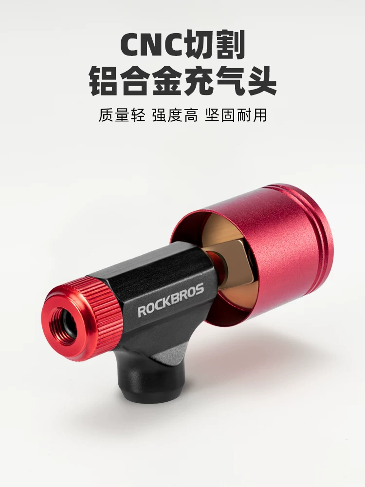 Đầu van CO2 của Rock Brothers để sửa chữa lốp xe nhanh chóng, xe đạp đường trường khẩn cấp Bộ chuyển đổi hợp kim nhôm van kiểu Mỹ/Pháp có đồng hồ đo áp suất