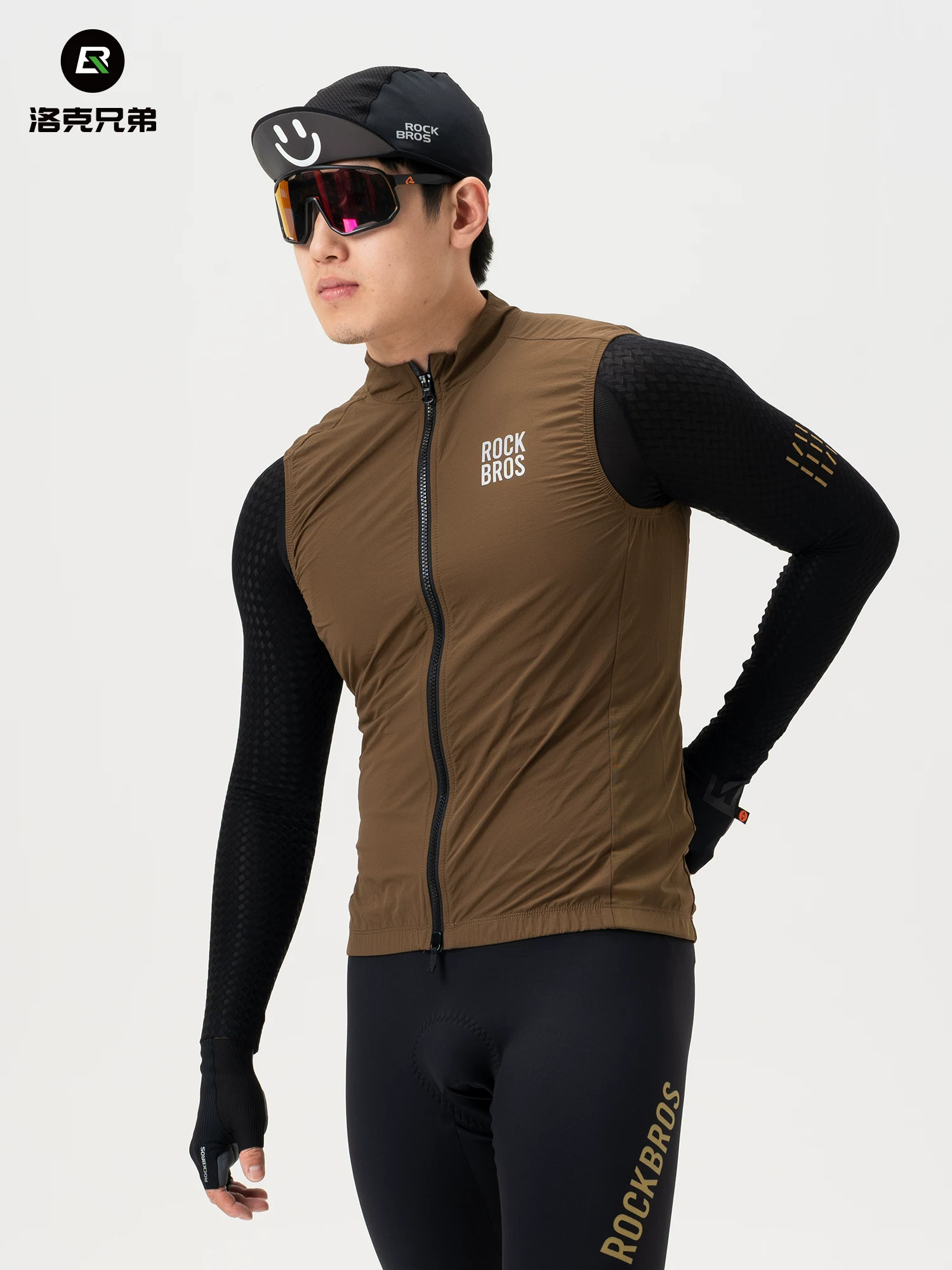 Áo khoác gió Rock Brothers áo đi xe đạp đường trường áo gió không tay unisex mùa xuân hè