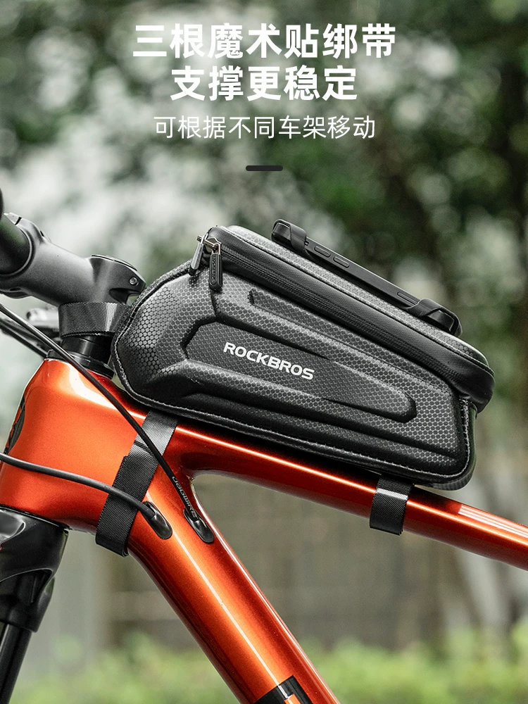 Túi xe đạp Rock Brothers, túi gắn trên khung xe, túi phía trước, túi đựng điện thoại, túi khung xe đạp leo núi và xe đạp đường trường, phụ kiện đạp xe