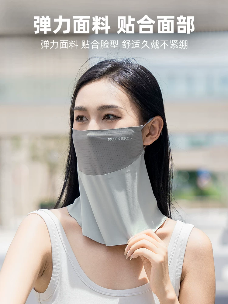 Khăn quàng cổ chống nắng Rock Brothers chất liệu lụa đá, khăn che mặt khi đạp xe, mũ chống tia UV cho nam và nữ mùa hè