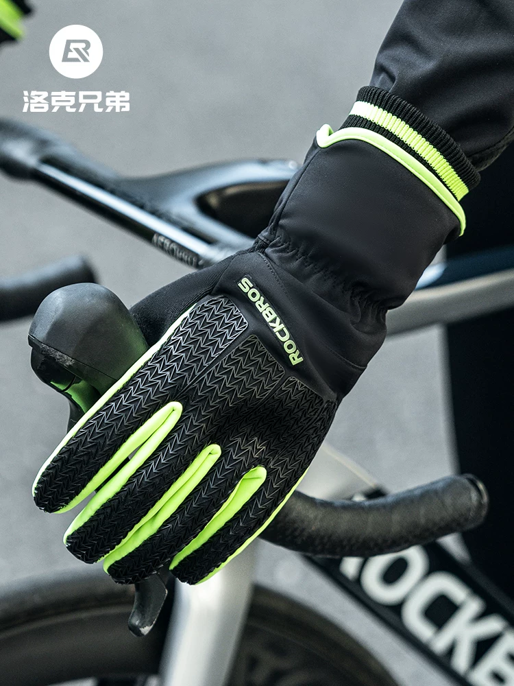 Găng tay đi xe đạp giữ nhiệt Rock Brothers 3M Thinsulate cotton găng tay đi xe đạp dài ngón tay màn hình cảm ứng chống gió mùa đông dành cho nam và nữ