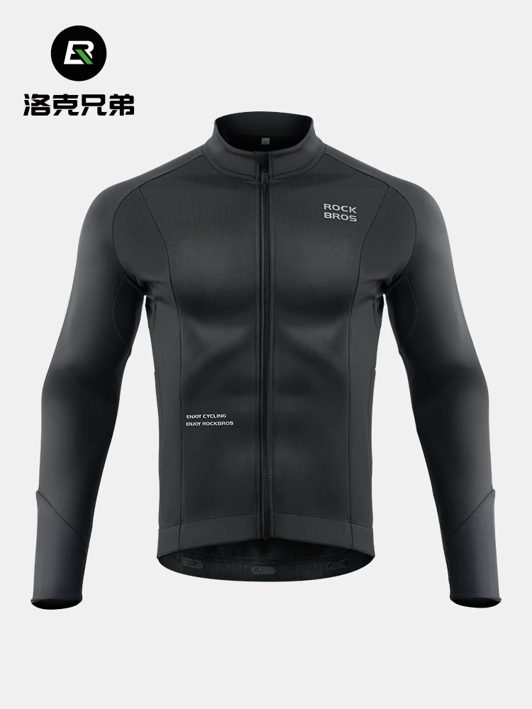 Áo thể thao đạp xe Rock Brothers dành cho nam, chất liệu lông cừu chống gió, ấm áp, dài tay, dành cho xe đạp leo núi, đường trường, mùa thu đông