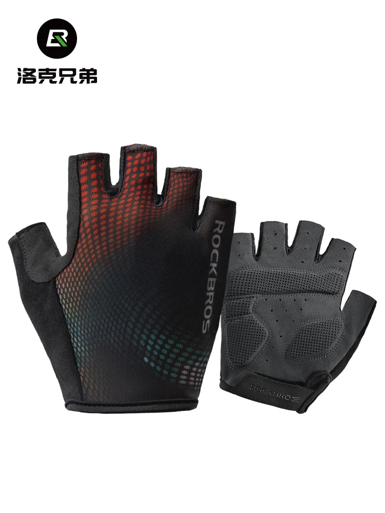 Găng tay đi xe đạp Rock Brothers mùa hè dành cho nam và nữ, găng tay đi xe đạp đường trường và leo núi, thiết bị đạp xe nửa ngón
