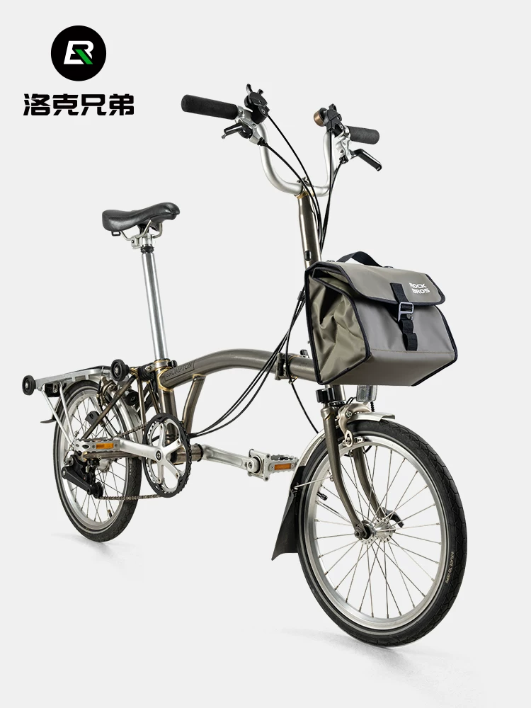 Túi đựng đồ phía trước xe đạp gấp Rock Brothers Túi vải nhỏ đựng đồ ăn khi đi xe đạp Túi đựng đồ trên tay lái xe đạp Thời trang đi làm trong thành phố Túi xe đạp thời trang