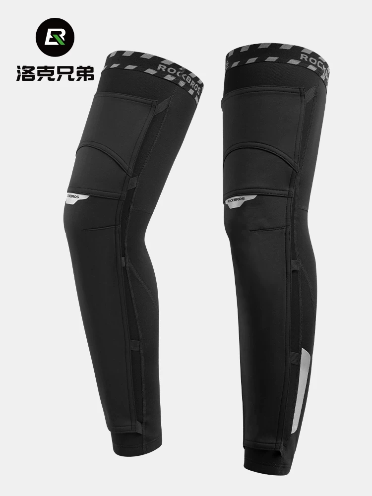 Rock Brothers miếng đệm chân đi xe đạp bằng lông cừu giữ nhiệt thể thao miếng đệm đầu gối chạy bộ ngoài trời xe điện bảo vệ chân xe máy nam và nữ