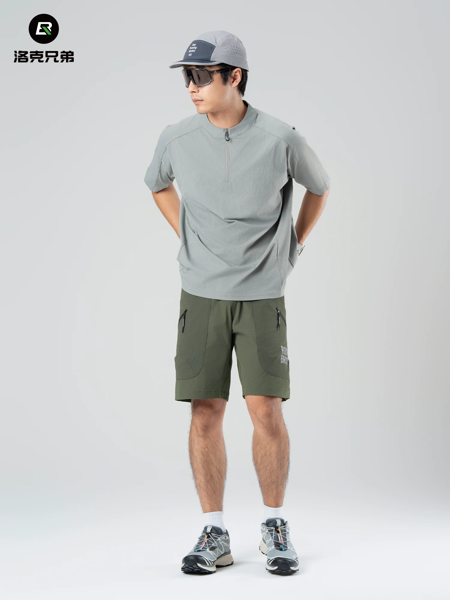 Quần short đi xe đạp thể thao thông thường của Rock Brothers dành cho nam giới, đi bộ đường dài ngoài trời, chạy bộ, đi làm, nhanh khô, thiết bị đạp xe thoáng khí
