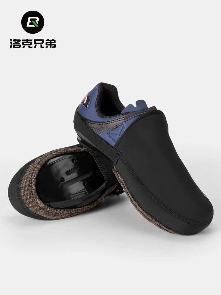 Bao giày xe đạp Rock Brothers, bao giày xe đạp đường trường và xe đạp leo núi chống gió và giữ ấm nửa lòng bàn tay, tự khóa