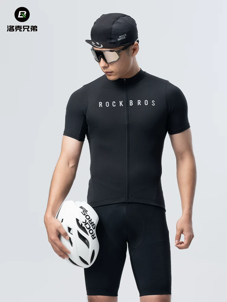Bộ áo đi xe đạp Rock Brothers gồm áo ngắn tay và quần short dành cho nam và nữ, quần áo và thiết bị đi xe đạp đường trường và leo núi cho mùa hè