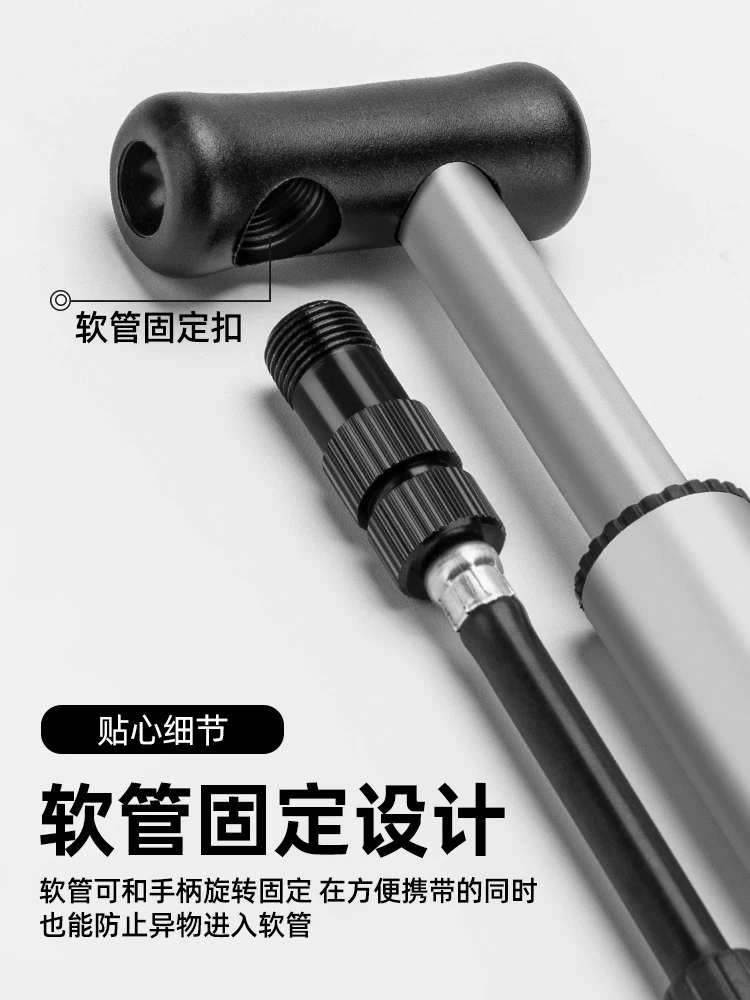 Máy bơm xe đạp di động Rock Brothers mini áp suất cao có đồng hồ đo áp suất Phụ kiện xe đạp đường núi van Mỹ/Pháp