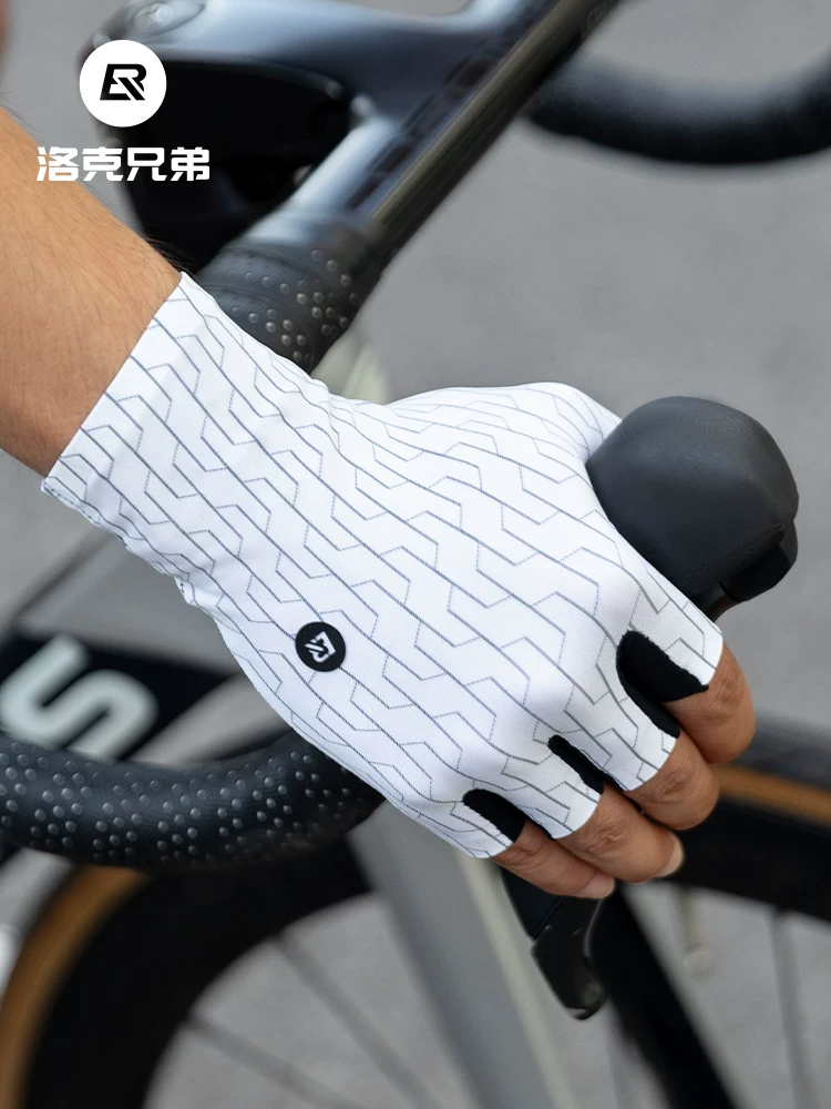 Găng tay đi xe đạp Rock Brothers nửa ngón tay chống sốc xe đạp leo núi đầy đủ ngón tay thoải mái unisex găng tay xe đạp đường trường mùa hè