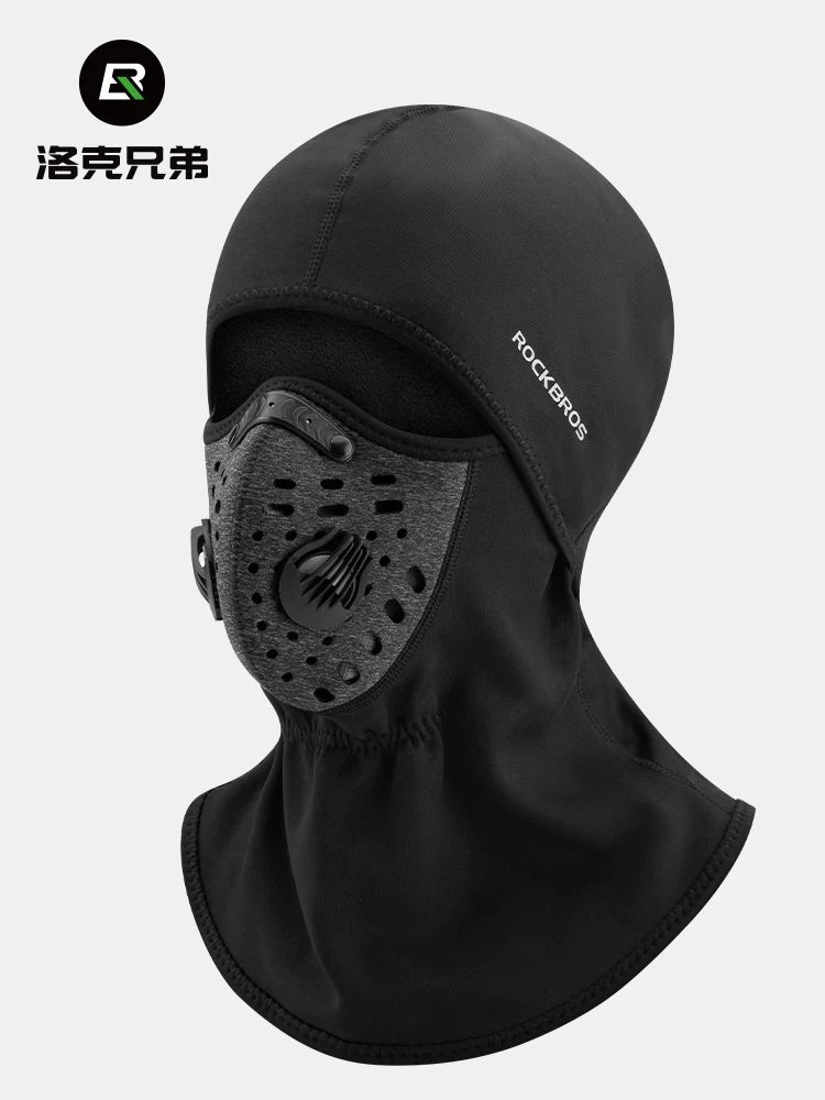 Mũ trùm đầu đi xe đạp giữ ấm Rock Brothers, khẩu trang đi xe máy mùa thu đông, chất liệu lông cừu ngoài trời, chống gió, giữ ấm cổ, che kín mặt dành cho nam và nữ