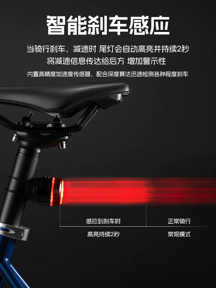Đèn trước xe đạp Rock Brothers có độ sáng cao, bộ đèn hậu xe đạp leo núi gắn trên hệ thống treo, bộ đèn hậu đi xe đạp ban đêm, thiết bị đạp xe