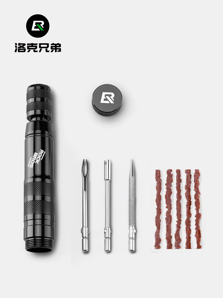 Bộ dụng cụ sửa chữa lốp xe đạp Rock Brothers, sửa chữa khẩn cấp xe đạp leo núi, xe máy, lốp không săm, băng vá lốp, keo vá lốp