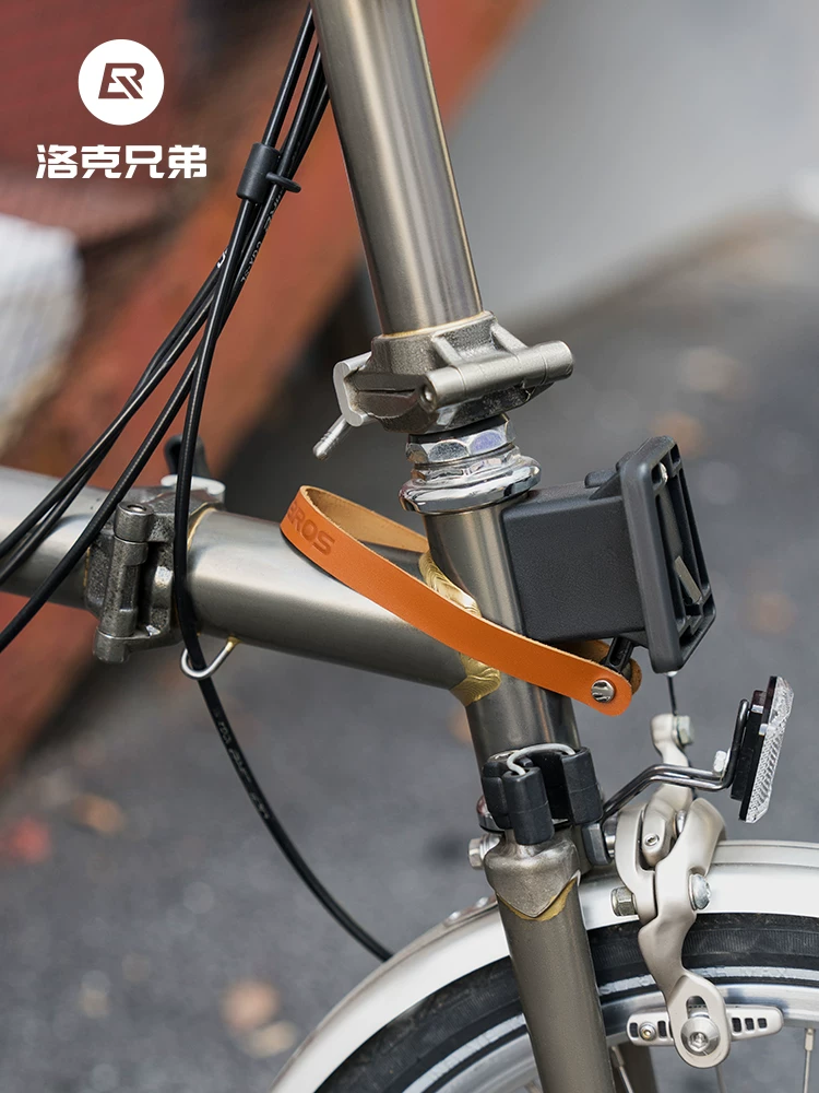 Rock Brothers tay cầm hình mũi lợn nhỏ xe đạp phía trước túi đế da bò mở khóa khóa gấp nhanh phụ kiện xe đạp
