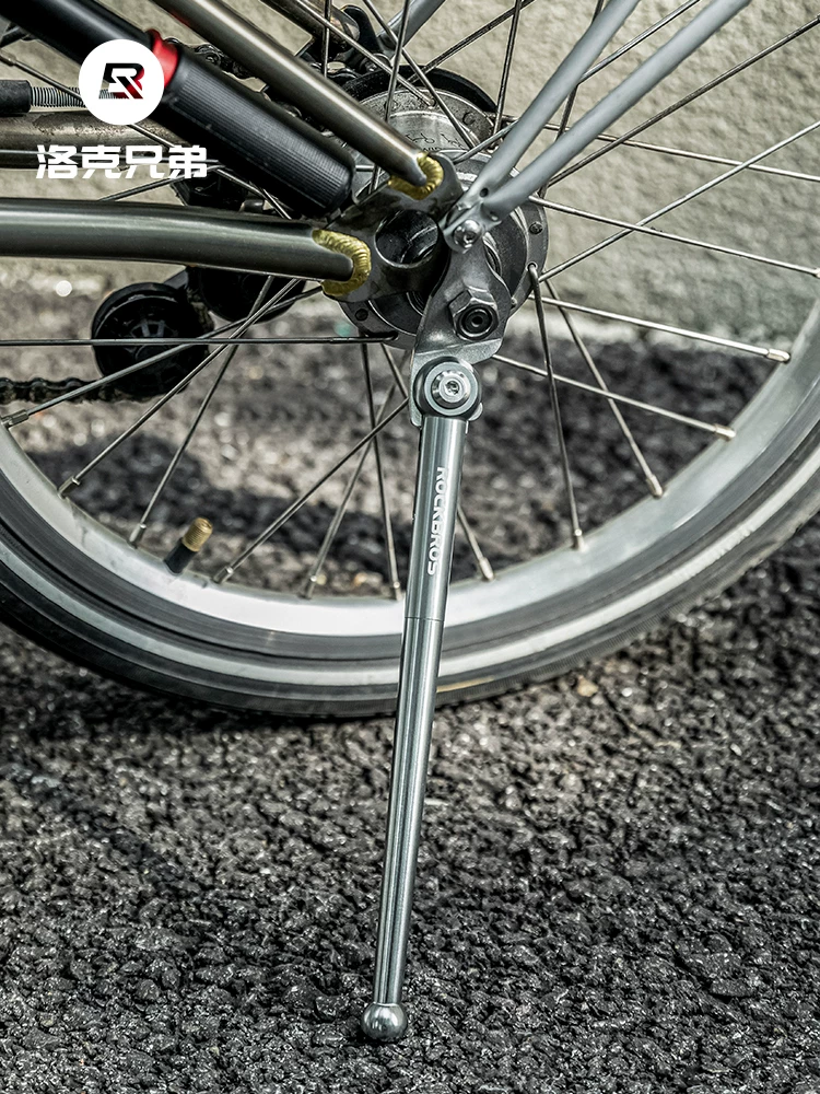 Rock Brothers gấp xe đạp chân chống hợp kim nhôm 16inch chân đế bên vải nhỏ đa năng giá để xe đạp phụ kiện