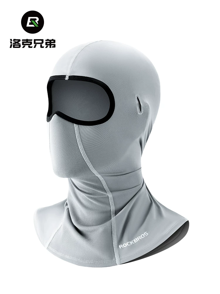 Mũ bảo vệ mặt Rock Brothers chống nắng mùa hè, khẩu trang đi xe máy, khăn mặt xe điện, dành cho nam và nữ, bảo vệ mặt khi đi xe đạp, chất liệu vải lụa đá mát lạnh
