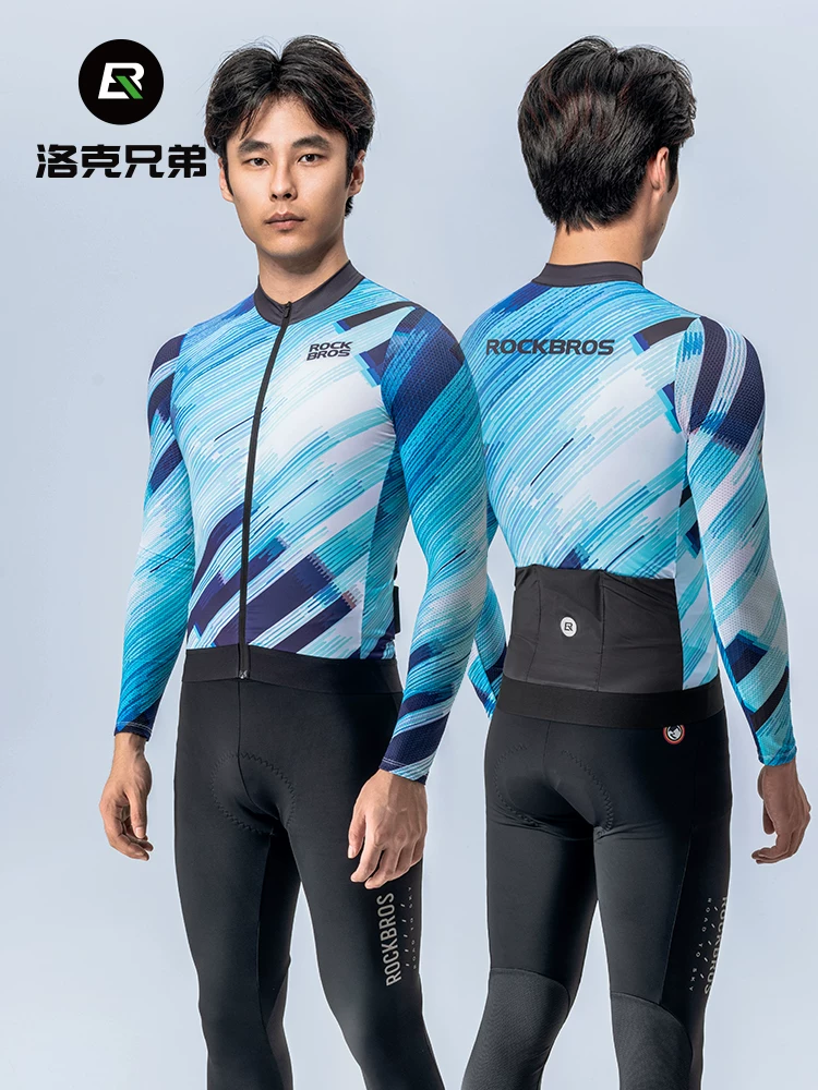 Rock Brothers Sichuan-Tibet Hợp tác đạp xe Áo dài tay đi xe đạp dành cho nam Áo khoác đi xe đạp đường trường và xe đạp leo núi thoáng khí thấm mồ hôi