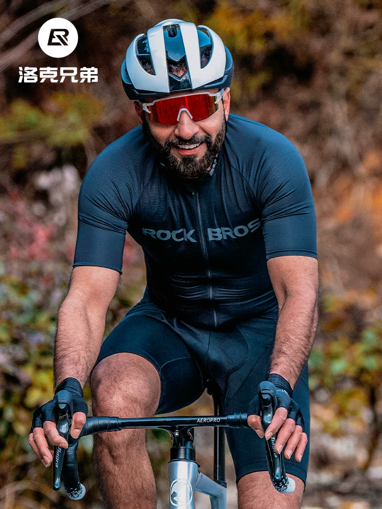 Bộ áo đi xe đạp Rock Brothers mùa hè quần short ngắn tay nam hàng đầu xe đạp leo núi đi xe đạp thể thao