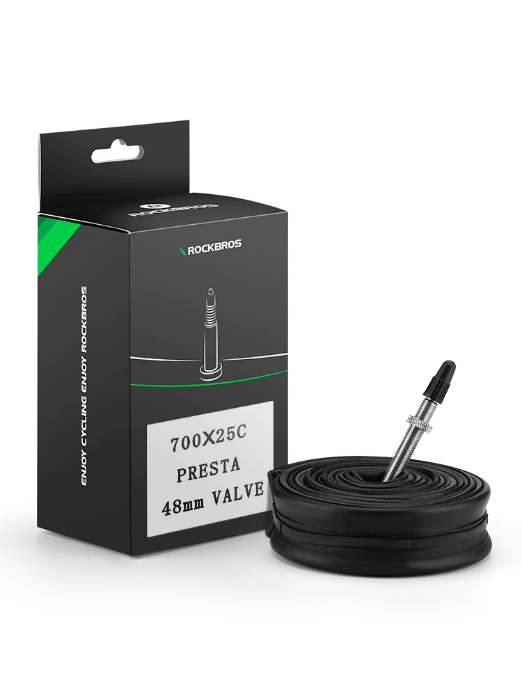Ruột xe đạp Rock Brothers 700C/23 25 28 35 van Presta, chất liệu cao su butyl, dành cho xe đạp đường trường
